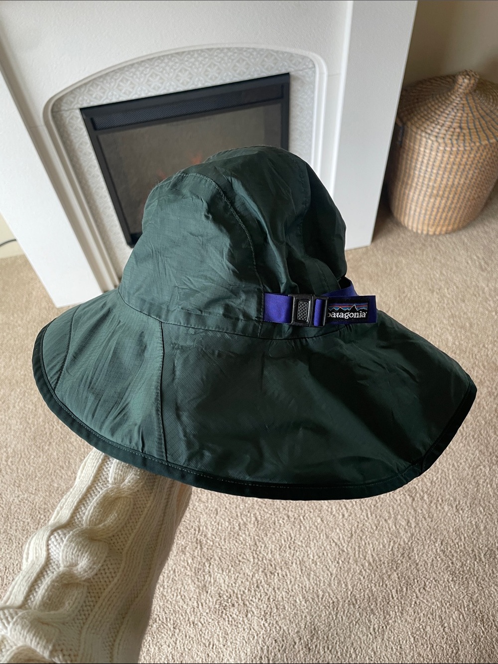 Patagonia Women's Forest Green Wide-Brim Sun Hat OS Nylon Outdoor Granola Hiking - Picture 2 of 12